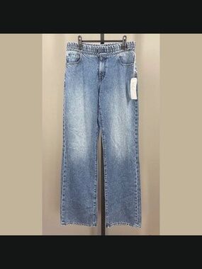 NEW Modern American Jeans Womens 26 blue denim Rayne straight leg pull on boho